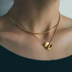 Multiway tie necklace mattegold No.1081
