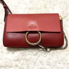 美品!クロエ ショルダーバッグ レッドu0026コーラルピンク
