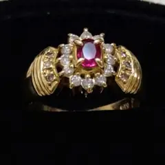 最終お値下げ✨18K✨ルビー&ダイヤモンドリング指輪