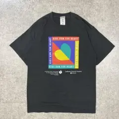 90s フルーツオブザルーム シングルステッチ アート Tシャツ フェード 黒