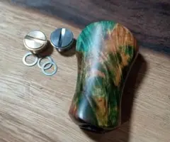 【ハンドメイド 】スタビライズドウッドノブ ディープグリーン リール ハンドル ハンドメイド 】スタビライズドウッドノブ ディープグリーン