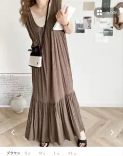 【mily bilet】さらりと旬顔、ワッシャーシアー素材マキシワンピース