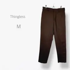 【thingless】テーパードパンツ　ウール　スラックス　ウエストゴム　日本製