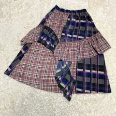 somari imagination チェック柄　アシンメトリー　スカート