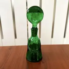 【レトロ】エリックホグラン風 人型のガラス瓶 （グリーン） フィンランド