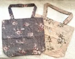 花柄 エコバッグ 2点セット