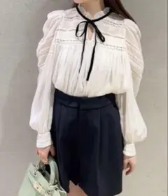 snidel 楊柳シフォンブラウス