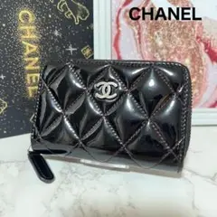 シャネル CHANEL マトラッセ エナメル コインケース パテントレザー