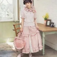 新品未使用タグ付き ピンクハウス 青木美沙子コラボ ピンクチェックフリル