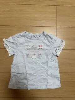 mezzo piano ウサギ刺繍 Tシャツ 100
