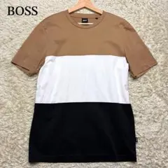 【美品】ヒューゴボス Tシャツ 現行タグ マルチカラー コットン Mサイズ 半袖