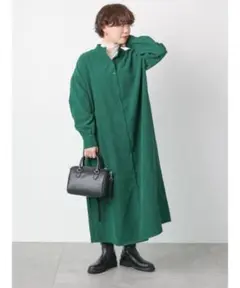 ✨美品✨ Lugnoncure コーデュロイワンピース　グリーン　長袖　ロング