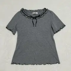ギャラリービスコンティ◇フリルリボンタイカットソー Tシャツ 量産 ガーリー