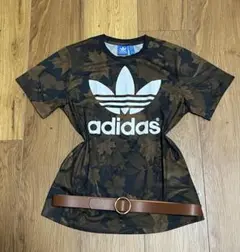 y2k adidas リアルツリー柄 ロゴ英字プリント ピチt グランジ