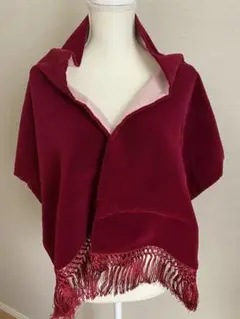 美品 ビロード 和装 ショール 着物 ストール ワインレッド