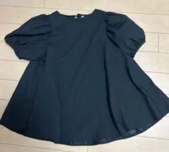 ブラック パフスリーブ シャツ L