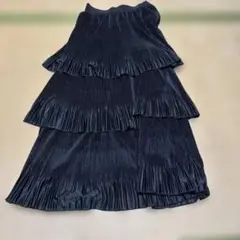SAISON DE PAPILLON ブラックプリーツスカート