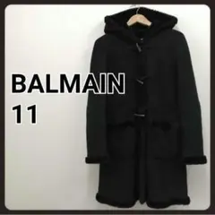 バルマン リアルムートンコート ダッフルコート 11 黒 裏ボア BALMAIN