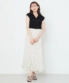 最終価格 美品＊Feroux【洗える】シアージョーゼットドット スカート