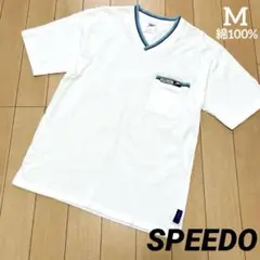 スピードspeedo シャツ 白 M 綿100% 競泳 水泳 プール