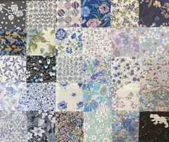 リバティタナローン　ハギレ　パッチワーク用　約6センチ角×30枚　6-②