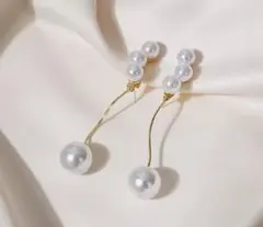 3連パールピアス フォーマル
