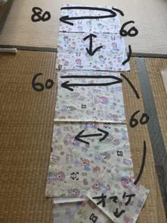 レトロ柄　女の子　ハギレ