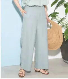 URBAN RESEARCH リネンライクタックパンツ グリーン系