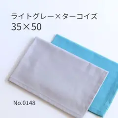 ランチョンマット2枚セット ライトグレー×ターコイズ｜給食ナフキン・ランチマット