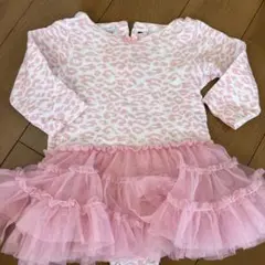 ヒョウ柄ロンパース ピンク 60センチ