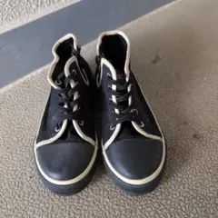 ブラックキャンバスハイカットシューズ20cm