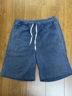 unusually 綿ポリエステルショートパンツ　ネイビー　L