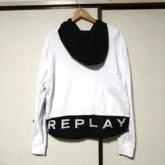 REPLAY バイカラー クロップドパーカー
