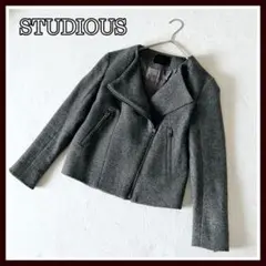 STUDIOUS ステュディオス ライダース ジャケット ツイード アウター