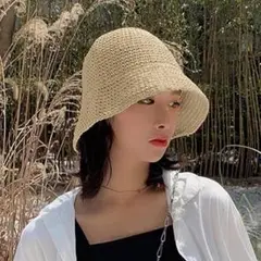 ハット ペーパー帽子 春夏 紫外線対策 韓国風 バケット麦わら帽子折りたたみ