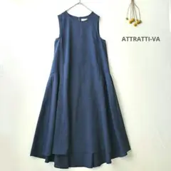 ATTRATTI-VA【新品】ノースリーブフレアロングワンピース　美シルエット
