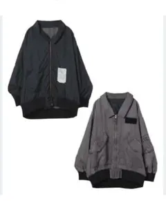 JEANASIS リバーシブルフライトジャケット　ブラック×ブラックデニム