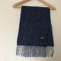 美品 BEAMS ウール100% ビームス マフラー メンズ ネイビー 紺