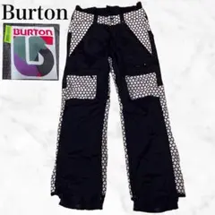 Burton スノボ パンツ ドット 黒 茶 白