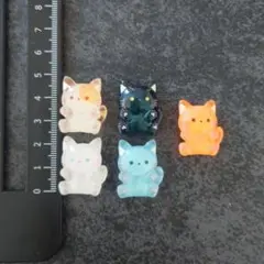 猫　デコ　パーツ　5個セット