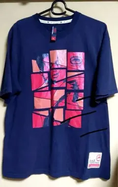グラフィプリントブラックTシャツ L