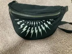 Thunderbolt-print Leather Belt bag