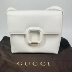 極美品　GUCCI ハンドバッグ ホワイト ショルダーバック 内側リペア済み