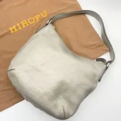 極希少✨HIROFU ハンド ショルダー 2way バッグ シボ革 グレージュ