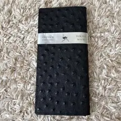 【新品】レザー長財布　オーストリッチ TOKYO MADE ブラック　本革財布