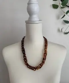 美品 本べっ甲ロングネックレス