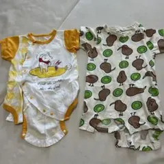 美品　カバーオール2枚セット　ロンパース　半袖Tシャツ　夏　男の子　80