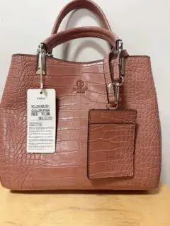 新品未使用　D.KELLY 2way クロコダイル調 ハンドバッグ　ピンク