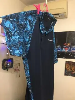 phiten 幾何学模様 ポロシャツ ネイビー　6L