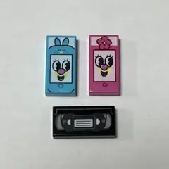 LEGO 1x2プリントタイル スマホ 2種 ビデオテープ